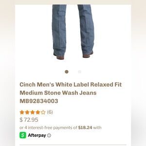 Cinch Men's Medium Stone Wash Jeans